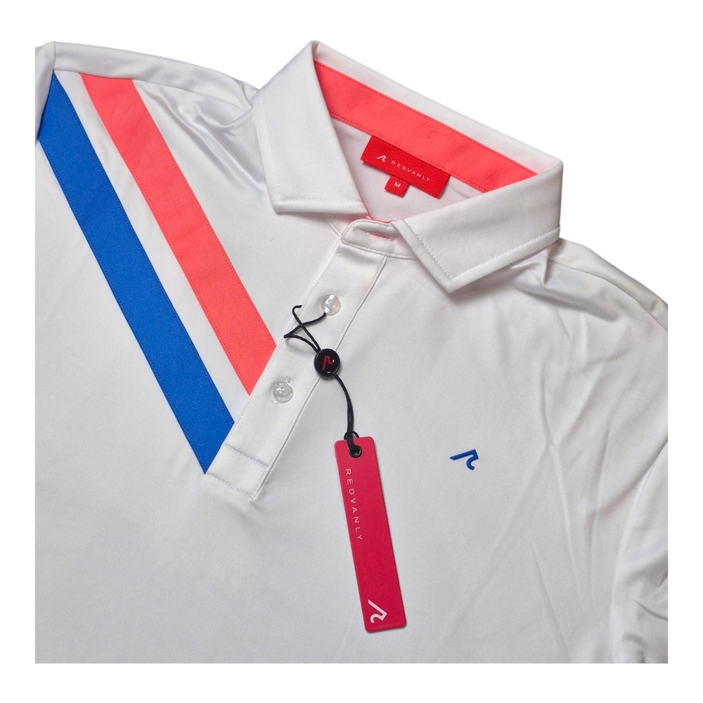 Redvanly Men's M Westin Performance Golf Polo Shirt White Athletic Luxury NWT